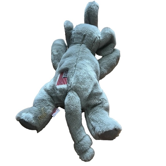 Ty Beanie‎ Buddies Elephant American Flag Stuffed Plush Animal Toy Gray 18” - Picture 5 of 8